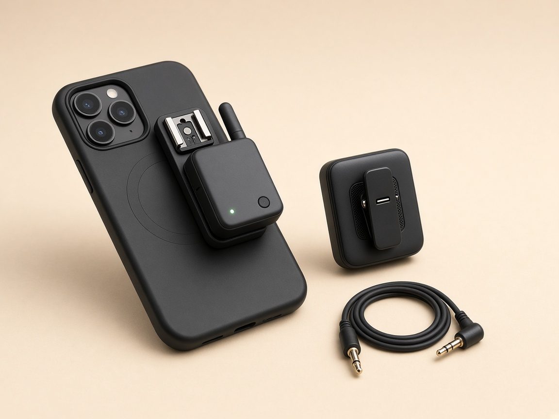 Kit micro sans fil noir avec récepteur à griffe et câble jack